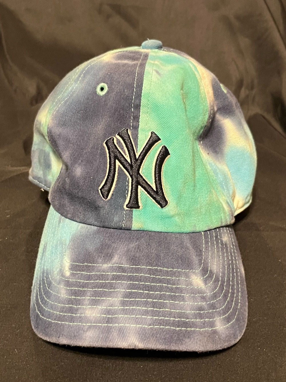 New York yankees Tie-Dye Baseball Cap - Teal & Navy